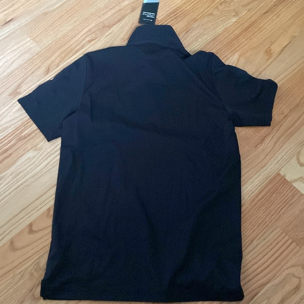 NWT Travis Mathew Oceanside Polo Shirt Mens M Black Intuit Logo Golf - Picture 2 of 13
